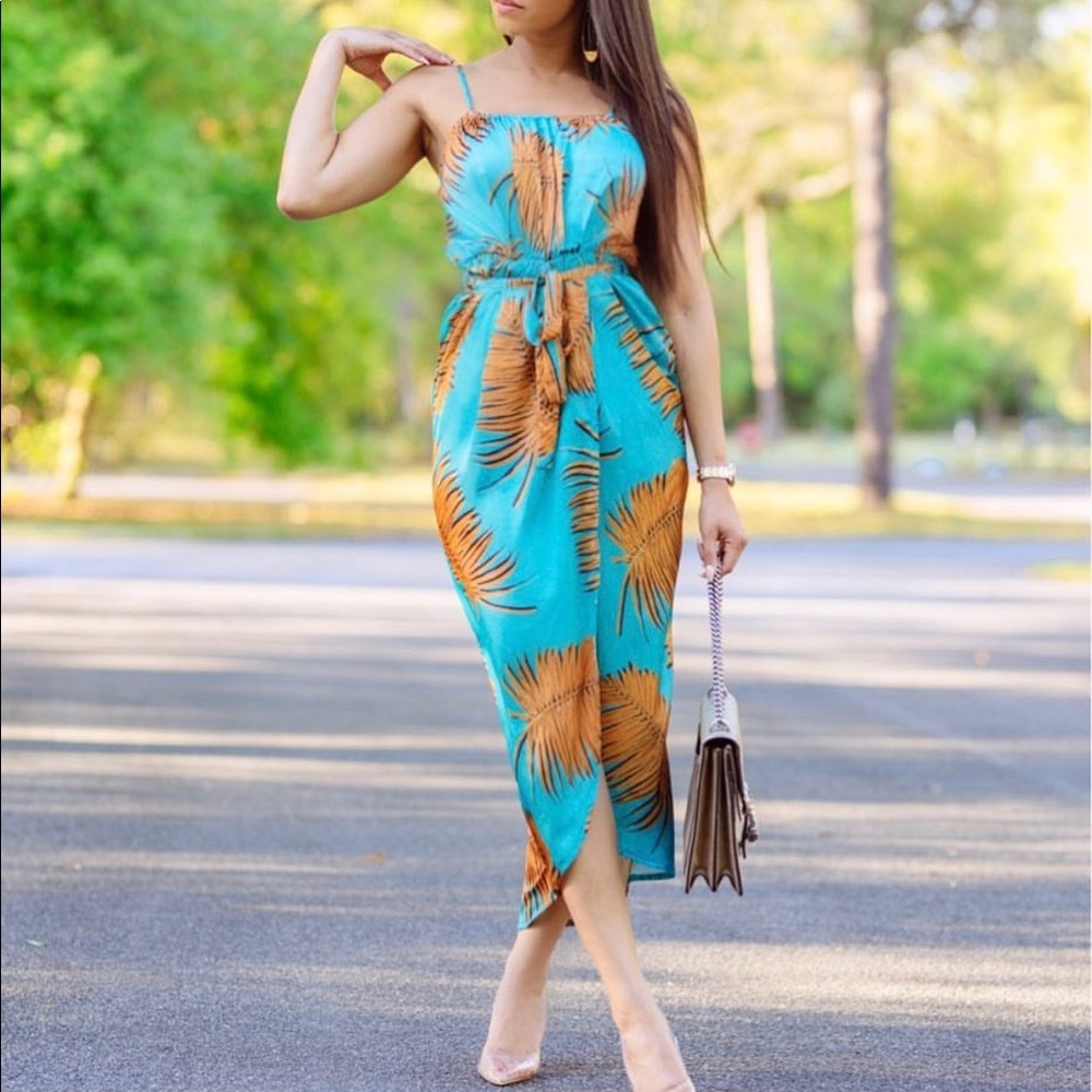 Tropical Turquoise Vacation Dress